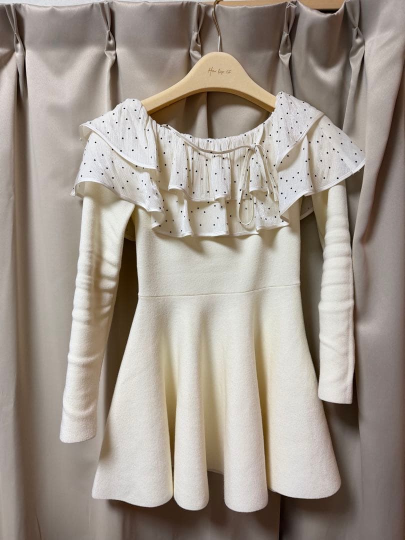 ワンピース M me eme Petite Dot Frill onepiece