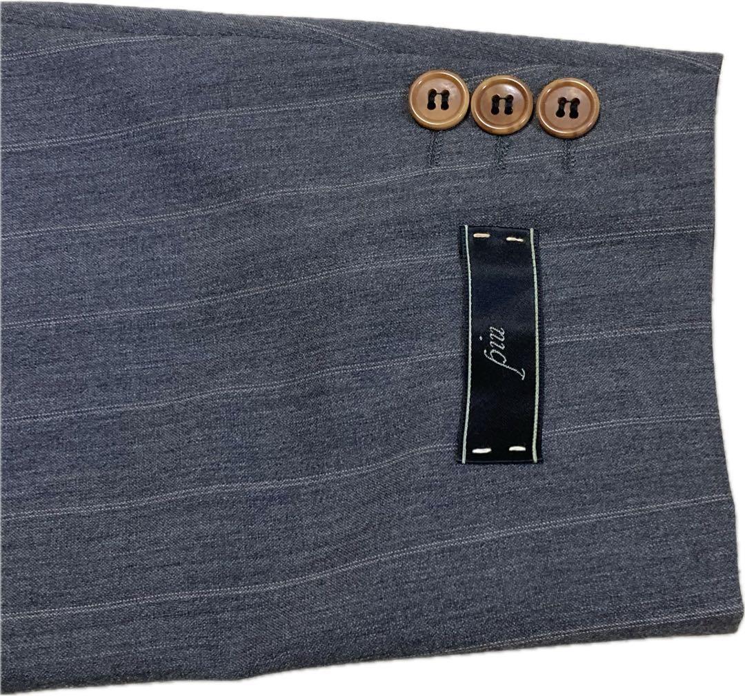 未使用★ダーバンpiu♂ピュアウールシングル2Bスーツ★ライトグレーストライプ