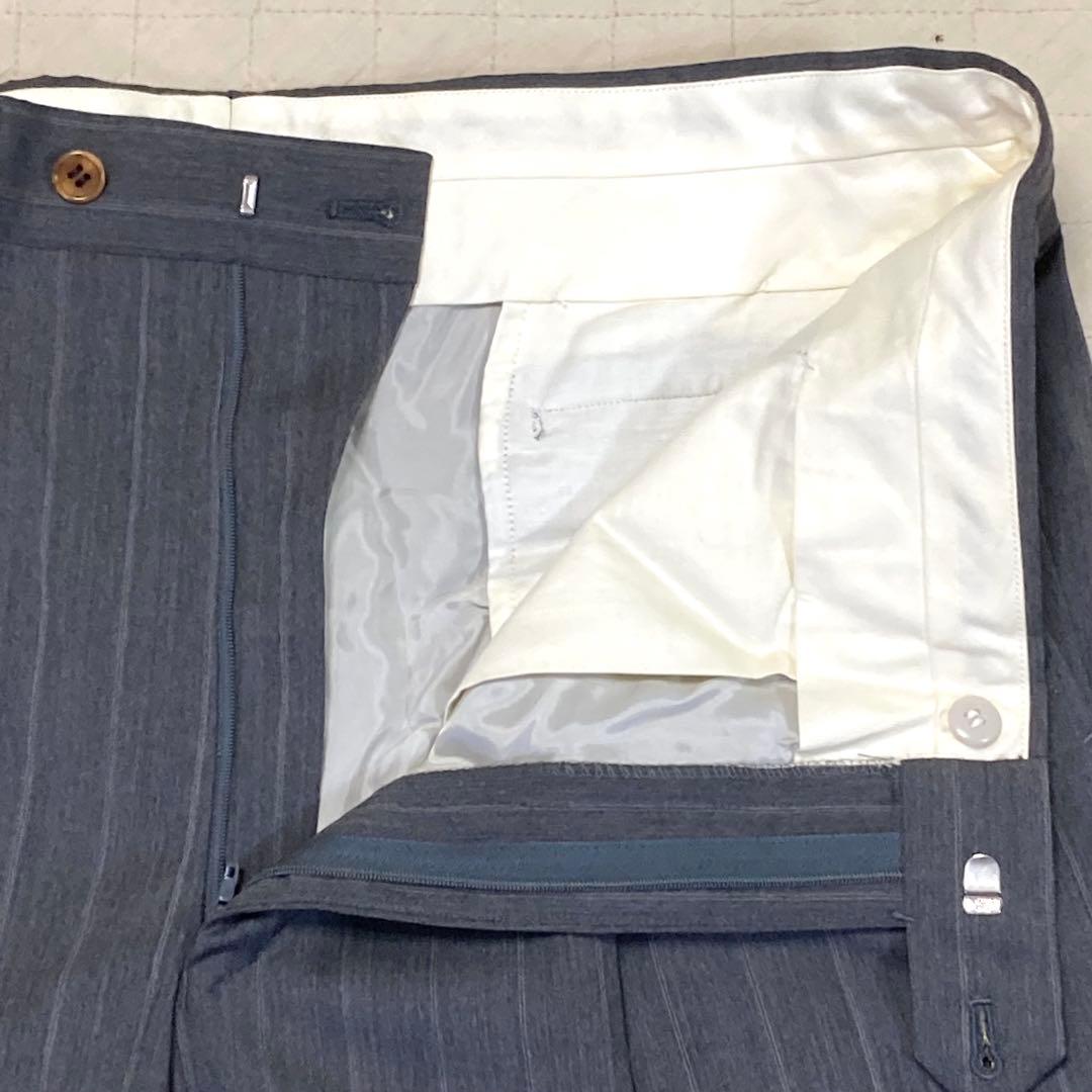 未使用★ダーバンpiu♂ピュアウールシングル2Bスーツ★ライトグレーストライプ