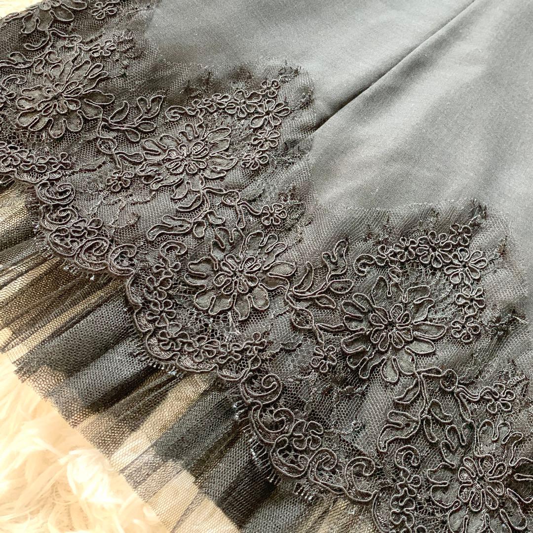 極美品✨高級 定価20万 フォクシー レース チュール ワンピース サマーウール