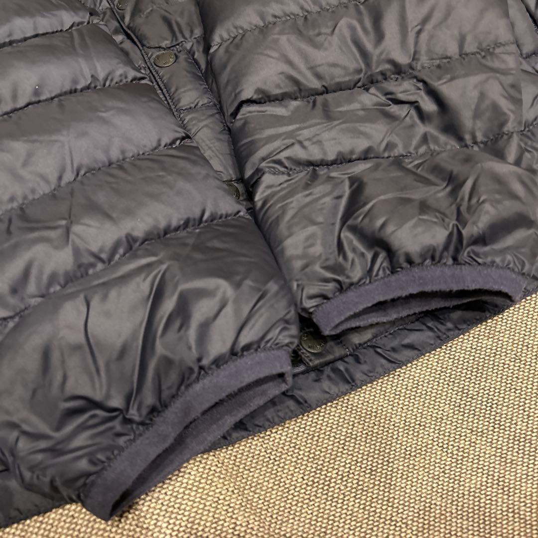 【美品】NANGA インナーダウンジャケット ボックスロゴ ネイビー 古着