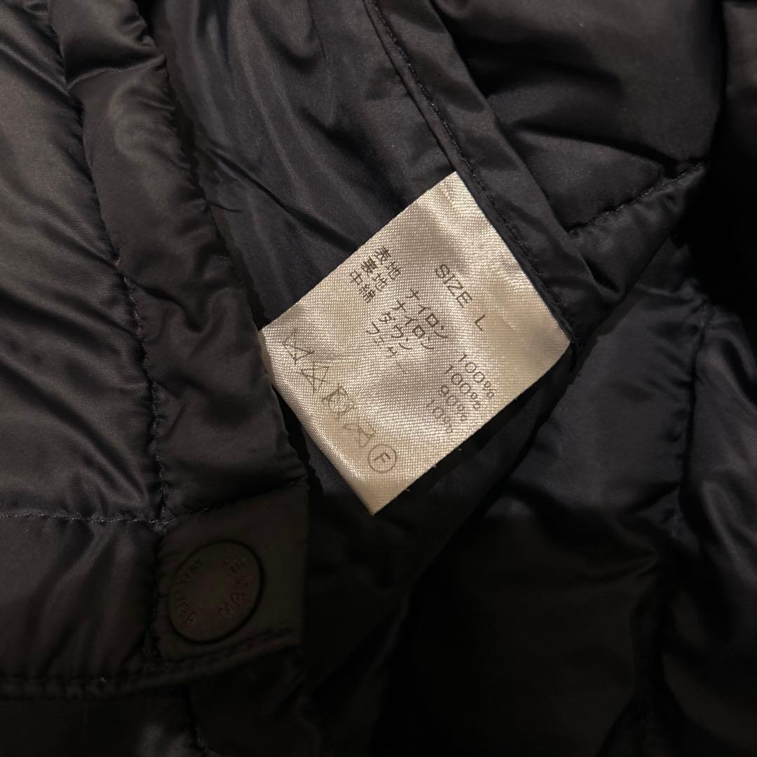 【美品】NANGA インナーダウンジャケット ボックスロゴ ネイビー 古着