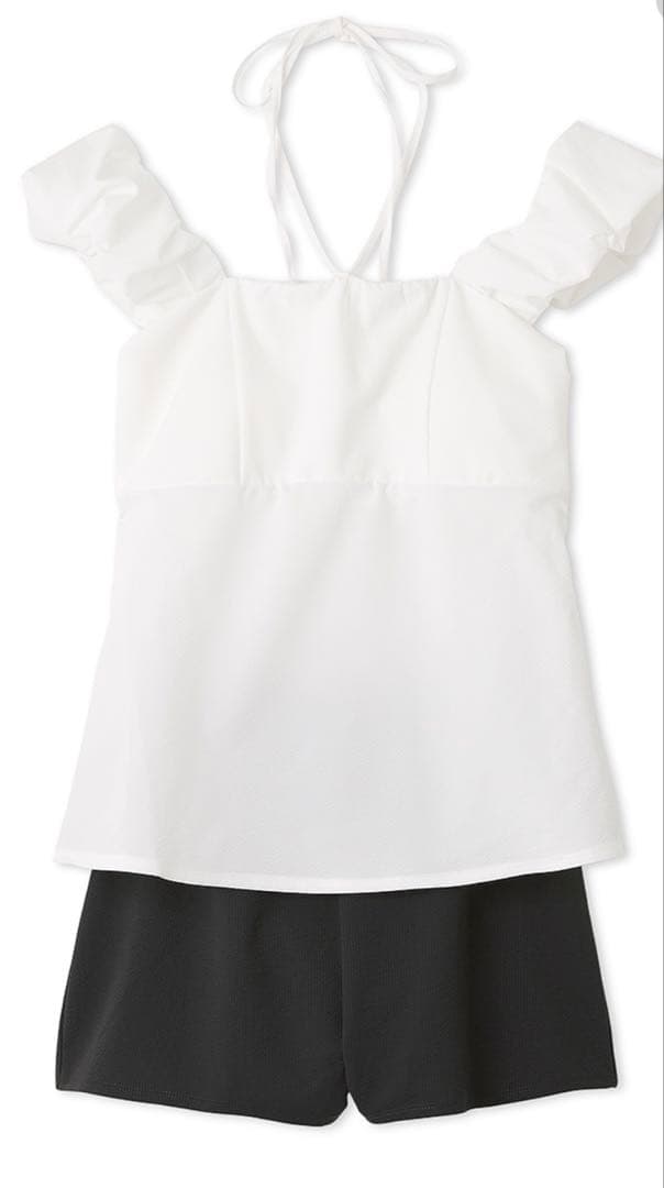 ギャザーパフデザイン2wayスイムウェア