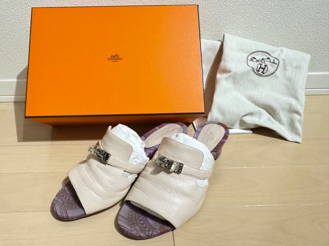 【HERMES】サンダル キャンディ25cm (38)ケリー金具　箱・付属あり