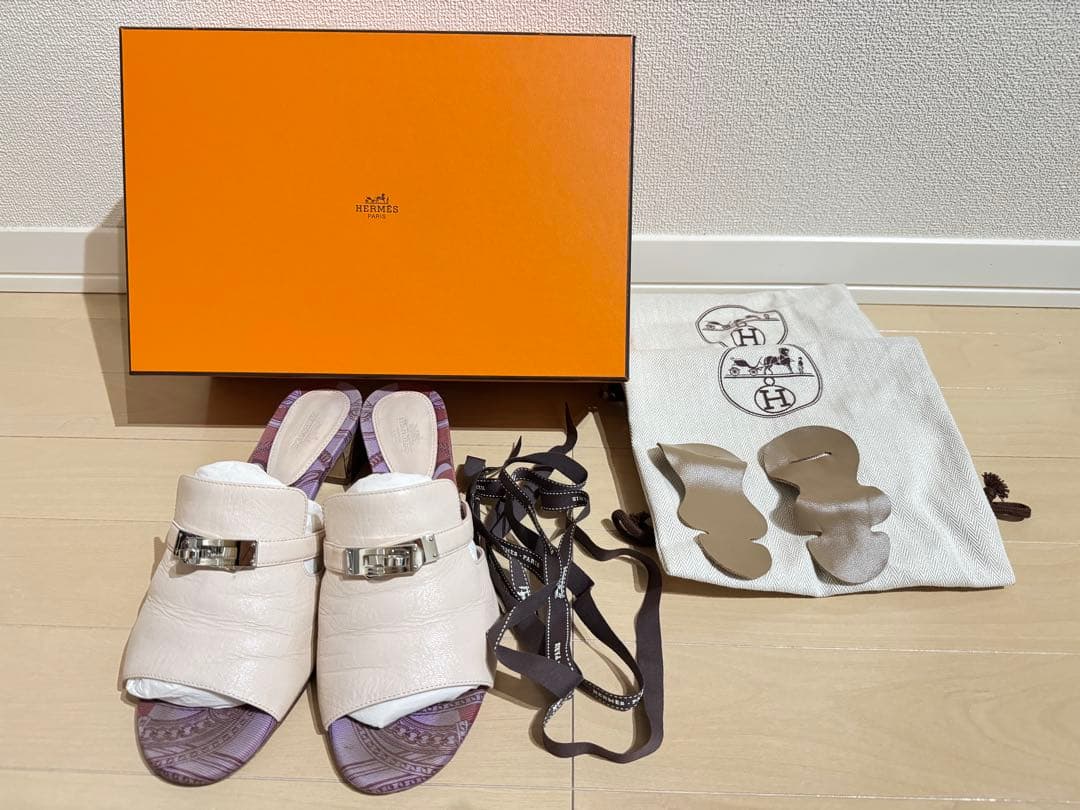 【HERMES】サンダル キャンディ25cm (38)ケリー金具　箱・付属あり