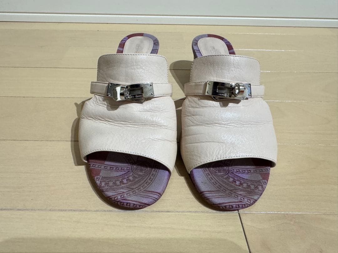 【HERMES】サンダル キャンディ25cm (38)ケリー金具　箱・付属あり