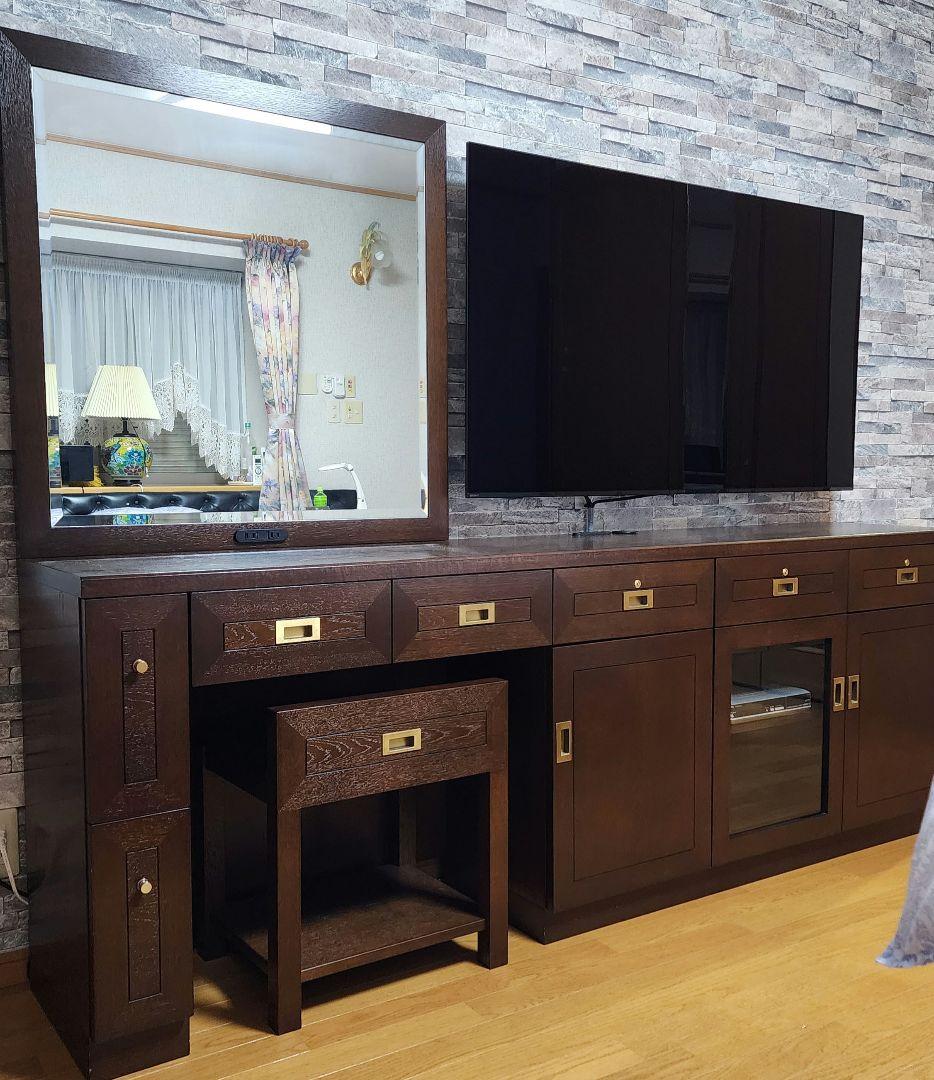 高級木製キャビネット・サイドボード 鏡台 ドレッサー