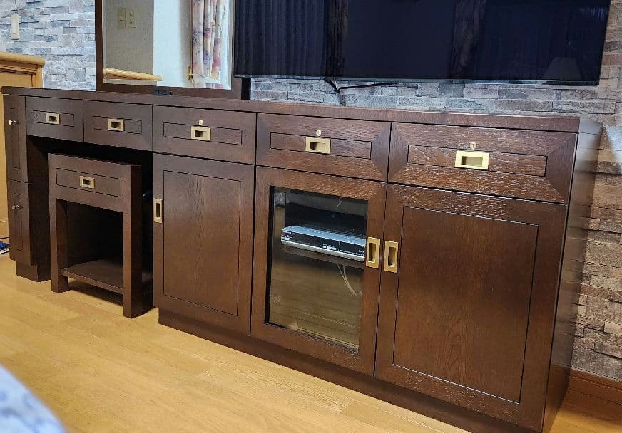 高級木製キャビネット・サイドボード 鏡台 ドレッサー