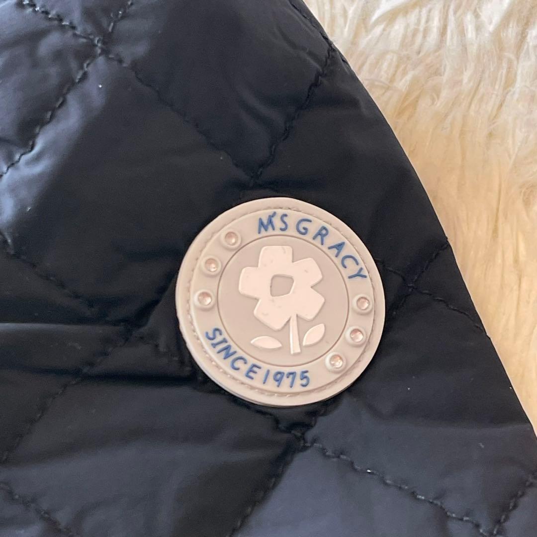 極美品 M'S GRACY ダンボールニット 切替 ワンピース ブラック 36