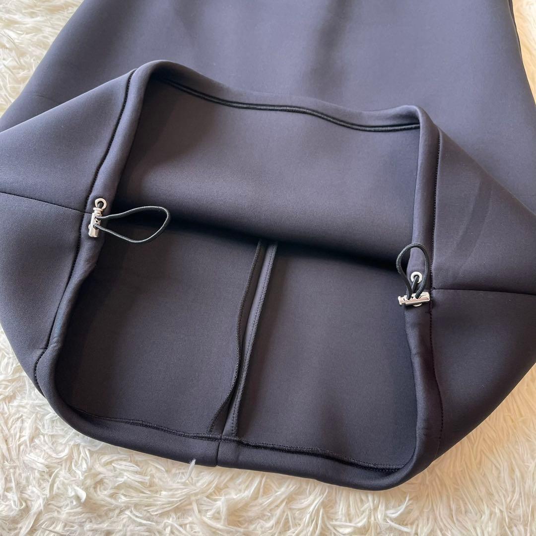 極美品 M'S GRACY ダンボールニット 切替 ワンピース ブラック 36