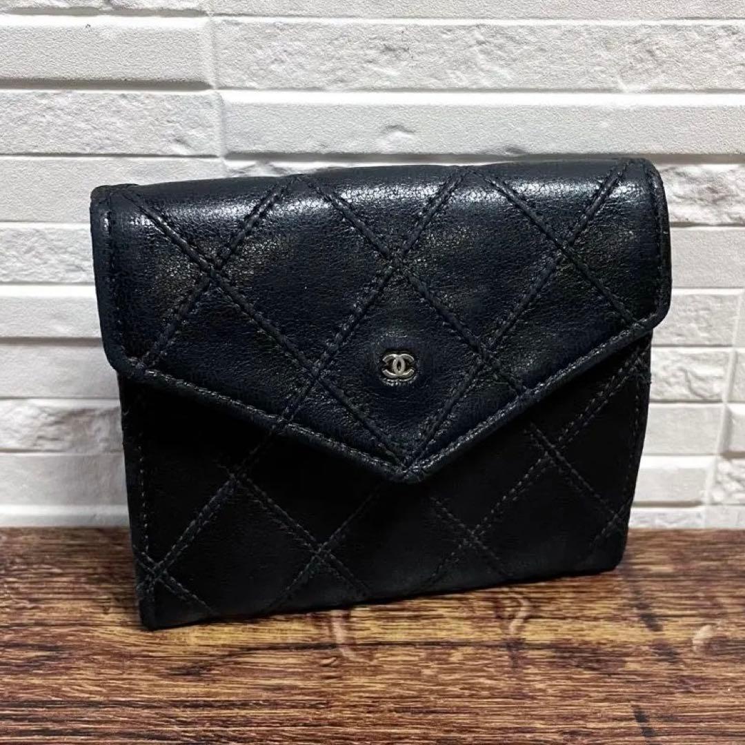 シャネル マトラッセ ラムスキン ミニココマーク ケース ブラック