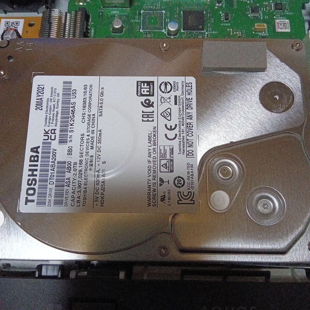 SHARP AQUOS BD-NW1200 HDD新同品2TB増量交換第13弾