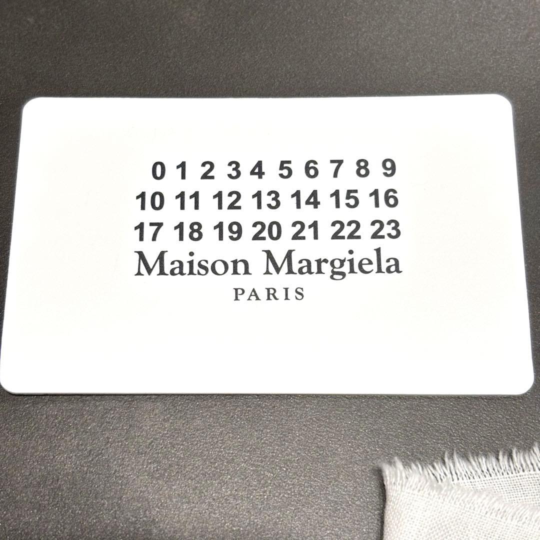 未使用品 メゾンマルジェラ キーリング ホワイト ロゴ 4ステッチ レザー