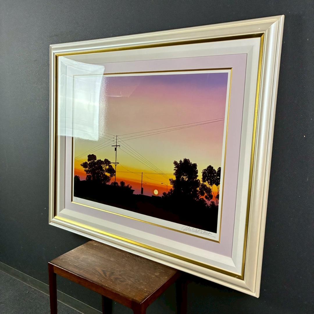 美品 ミッシェル・バテュ「海岸線」シルクスクリーン 大作 直筆サイン入 フランス