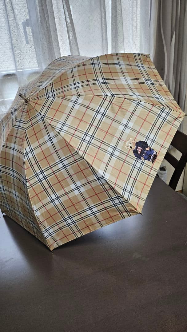新品ポロラルフローレン☆ポロベア晴雨兼用チェック柄長傘