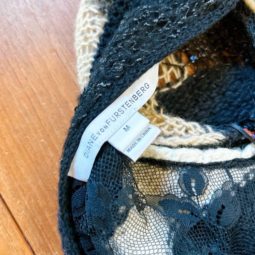 ダイアンフォンファステンバーグ　ニットワンピース　ラップドレス　ブラック　M