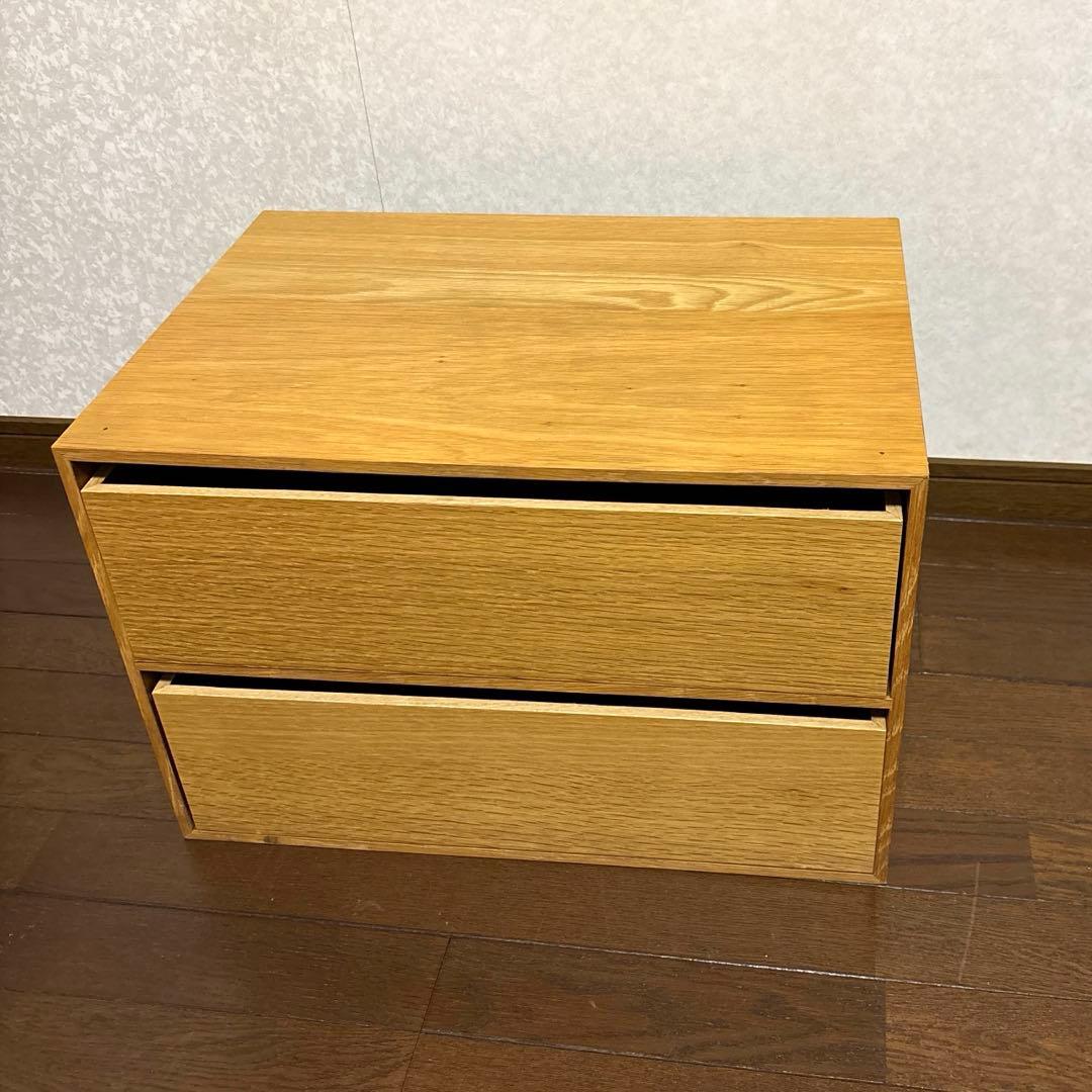 【美品】無印良品 木製収納ケース ステンレスユニットシェルフ用 廃盤品