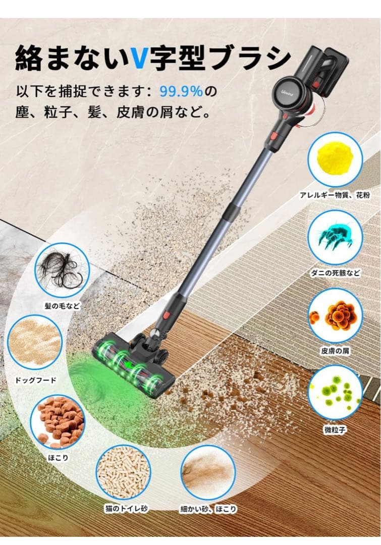 コードレス　掃除機　uowind cordless スティッククリーナー