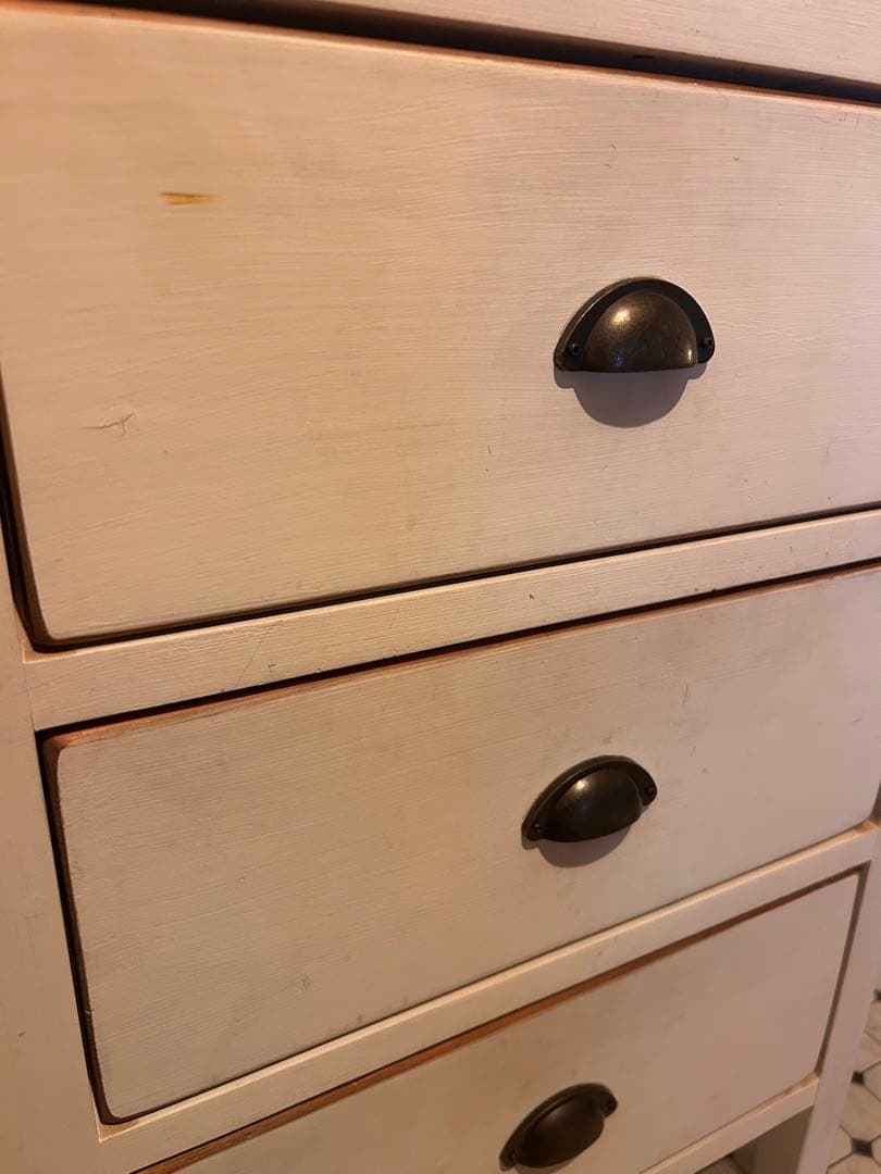 値下【アンティーク】ウッドチェスト（ホワイト）収納バツグン！組み立て不用★手作り