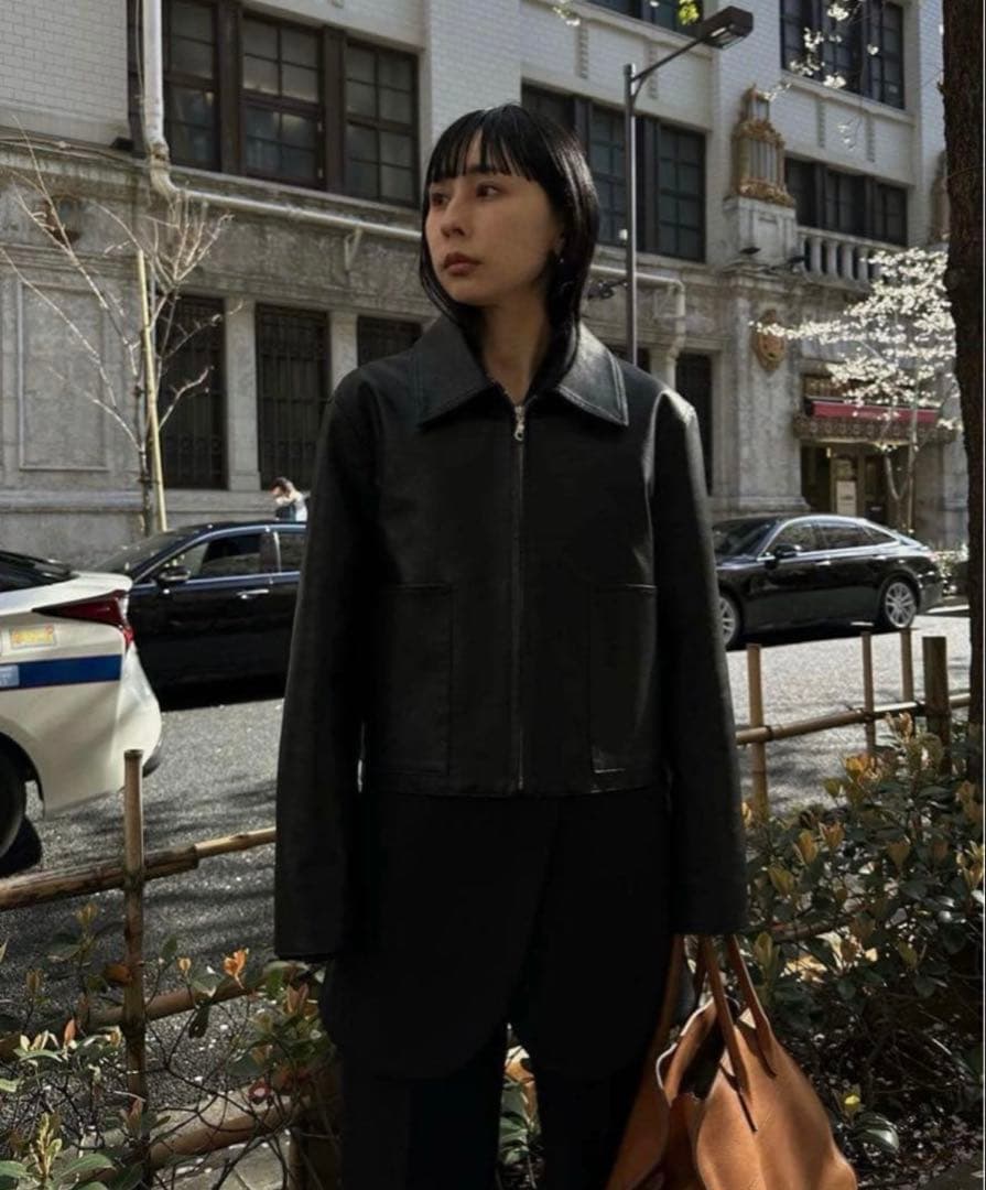 AMERI VINTAGE☆COMPACT FAKELEATHER JACKET