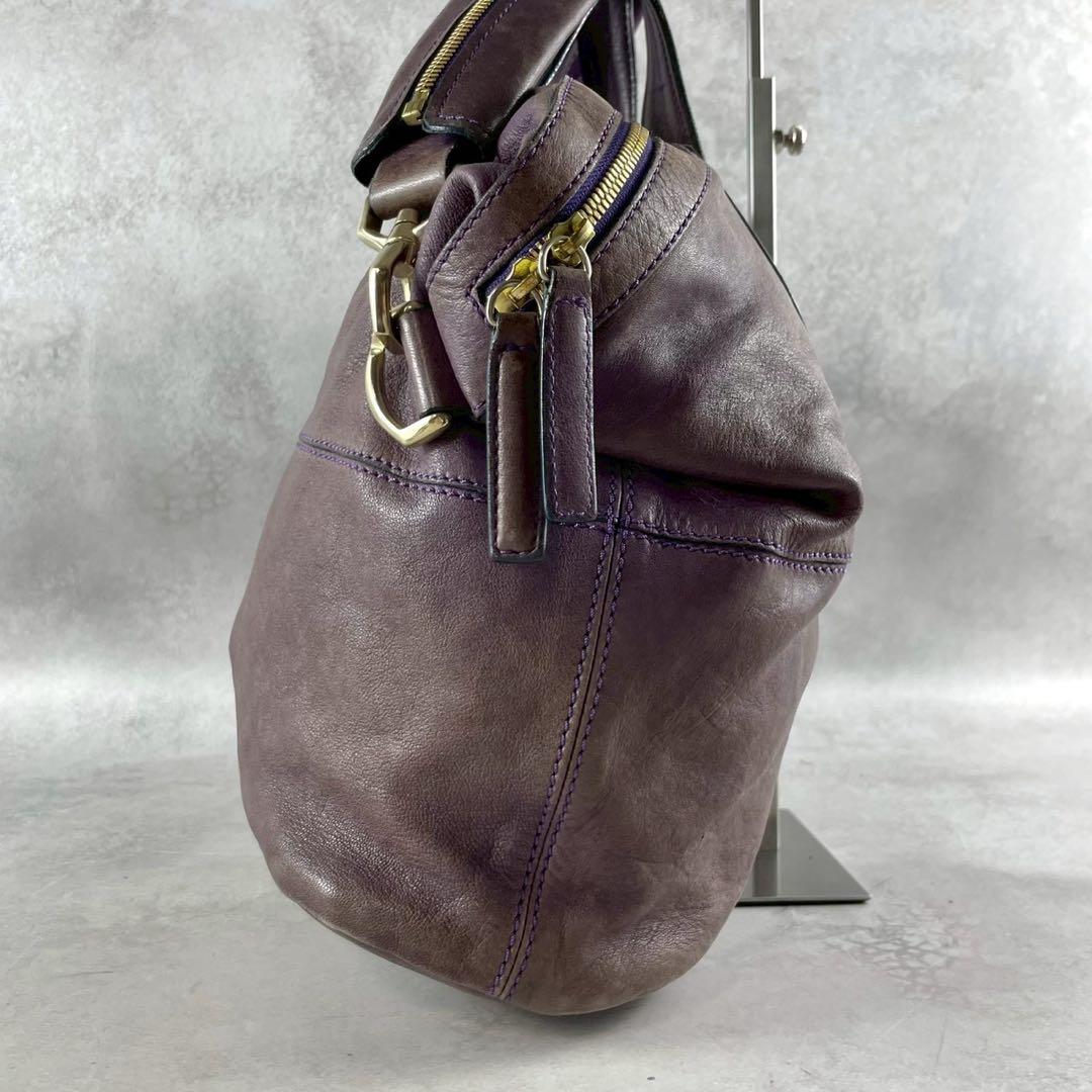 GIVENCHY ナイチンゲール 2way ジバンシー ボストンバッグ 濃紫