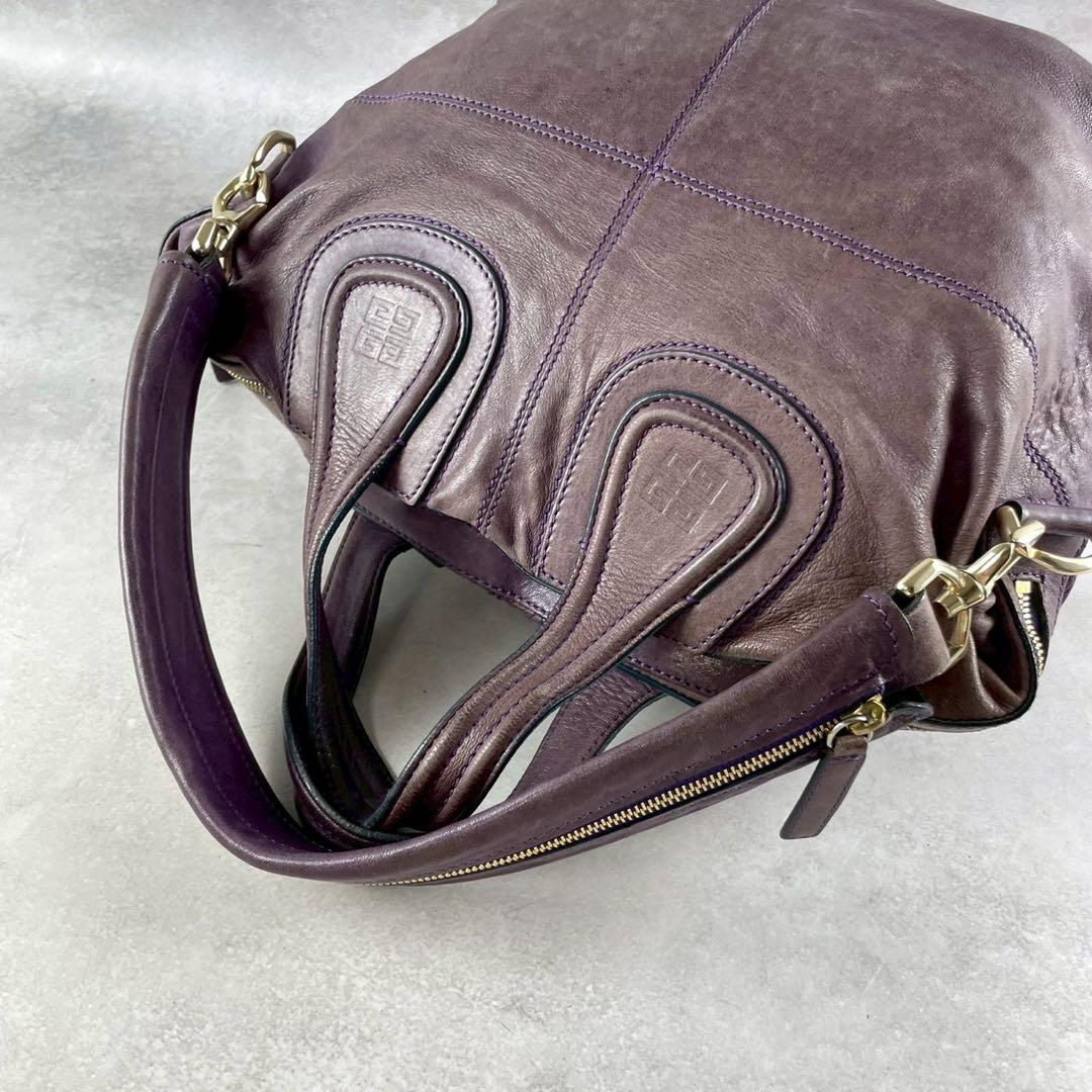 GIVENCHY ナイチンゲール 2way ジバンシー ボストンバッグ 濃紫