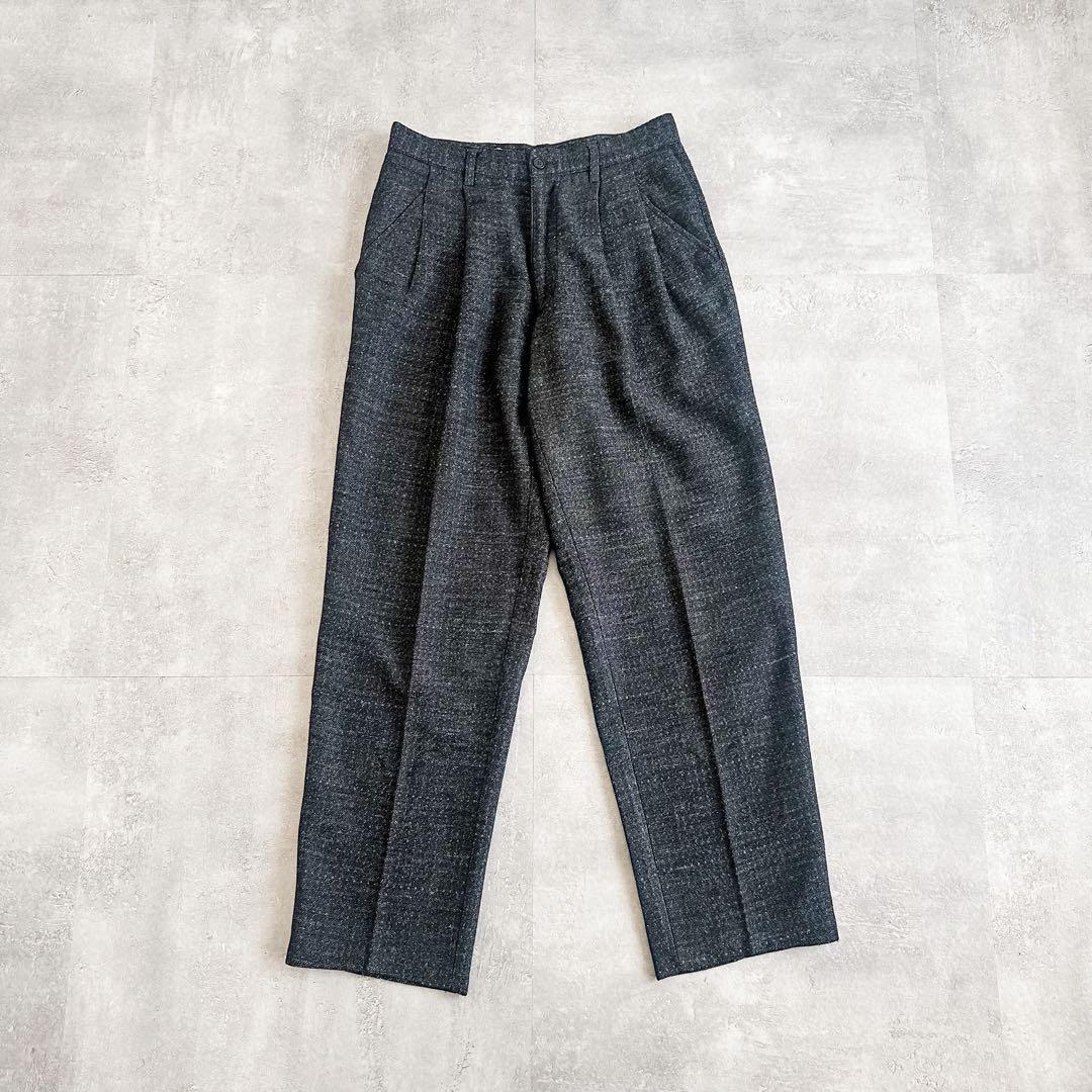 80s BENETTON イタリア製 ツータック ウール レーヨン スラックス