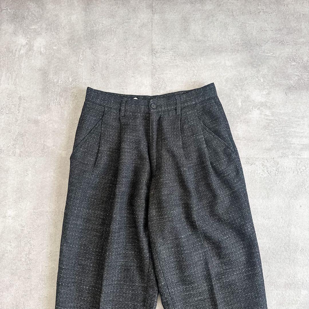 80s BENETTON イタリア製 ツータック ウール レーヨン スラックス