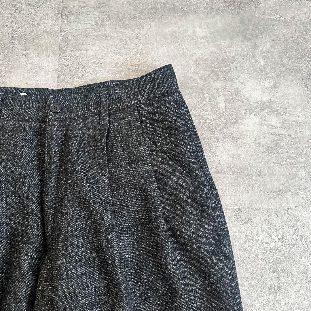 80s BENETTON イタリア製 ツータック ウール レーヨン スラックス
