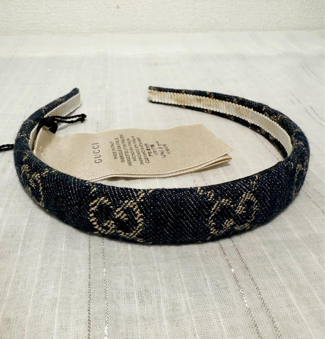 GUCCIグッチ　カチューシャ　ヘアバンド　デニム　未使用タグ付き