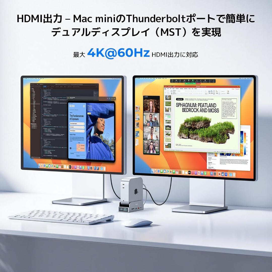 Mac Mini M4 対応ハブ M.2 NVMe SSD 4K60