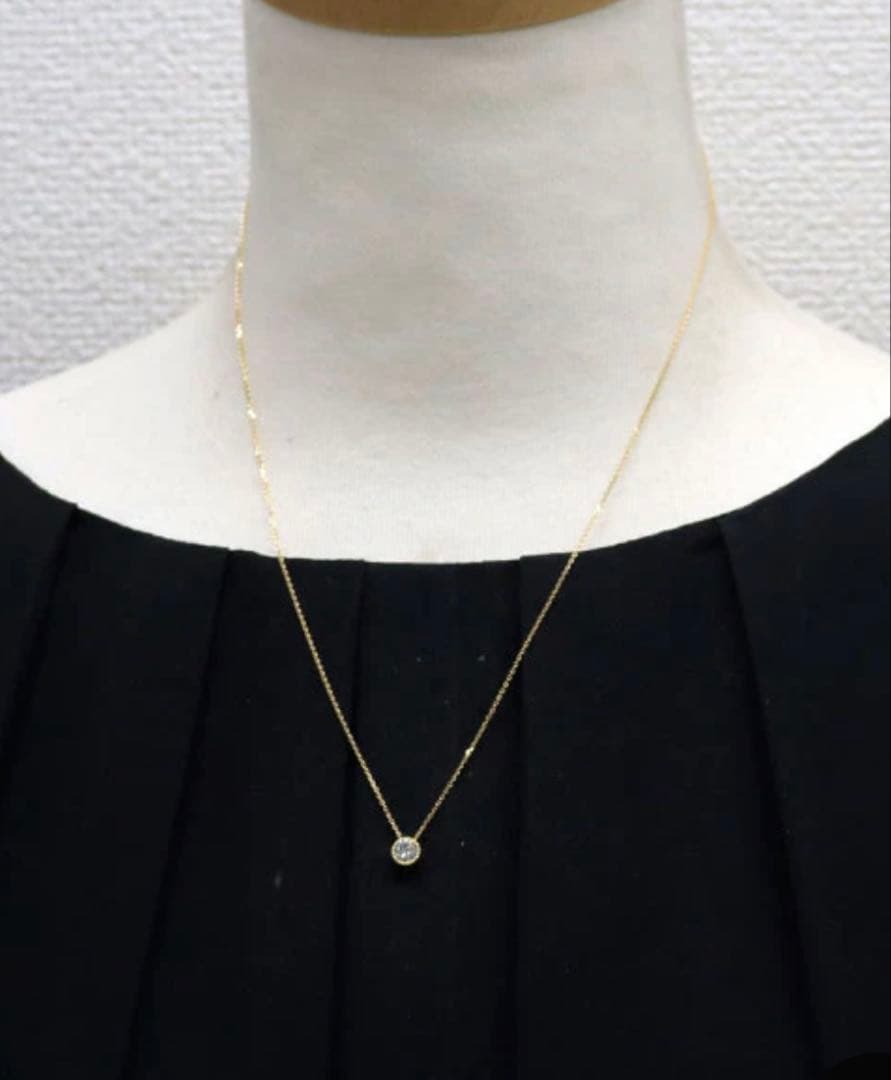 K18YG ダイヤモンド ペンダントネックレス 0.398ct J SI2