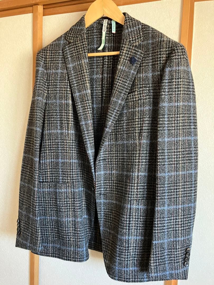 LARDINIウィンドウペンテーラードジャケット　52