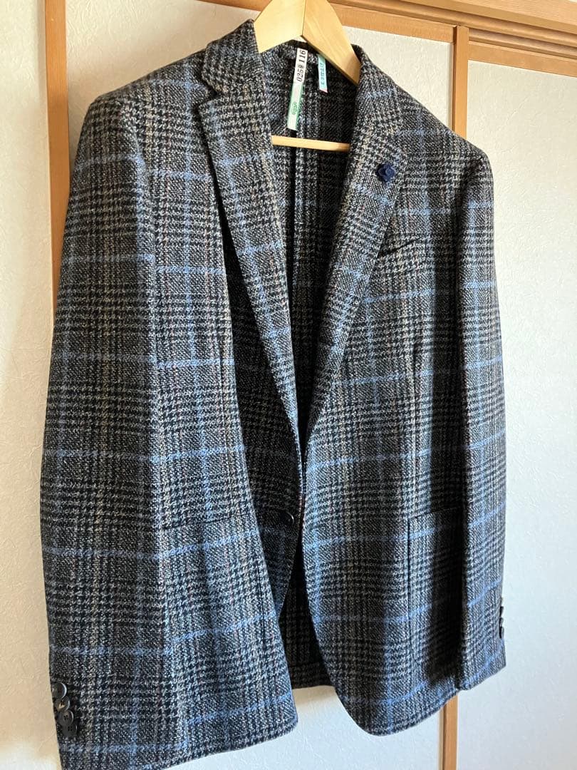 LARDINIウィンドウペンテーラードジャケット　52