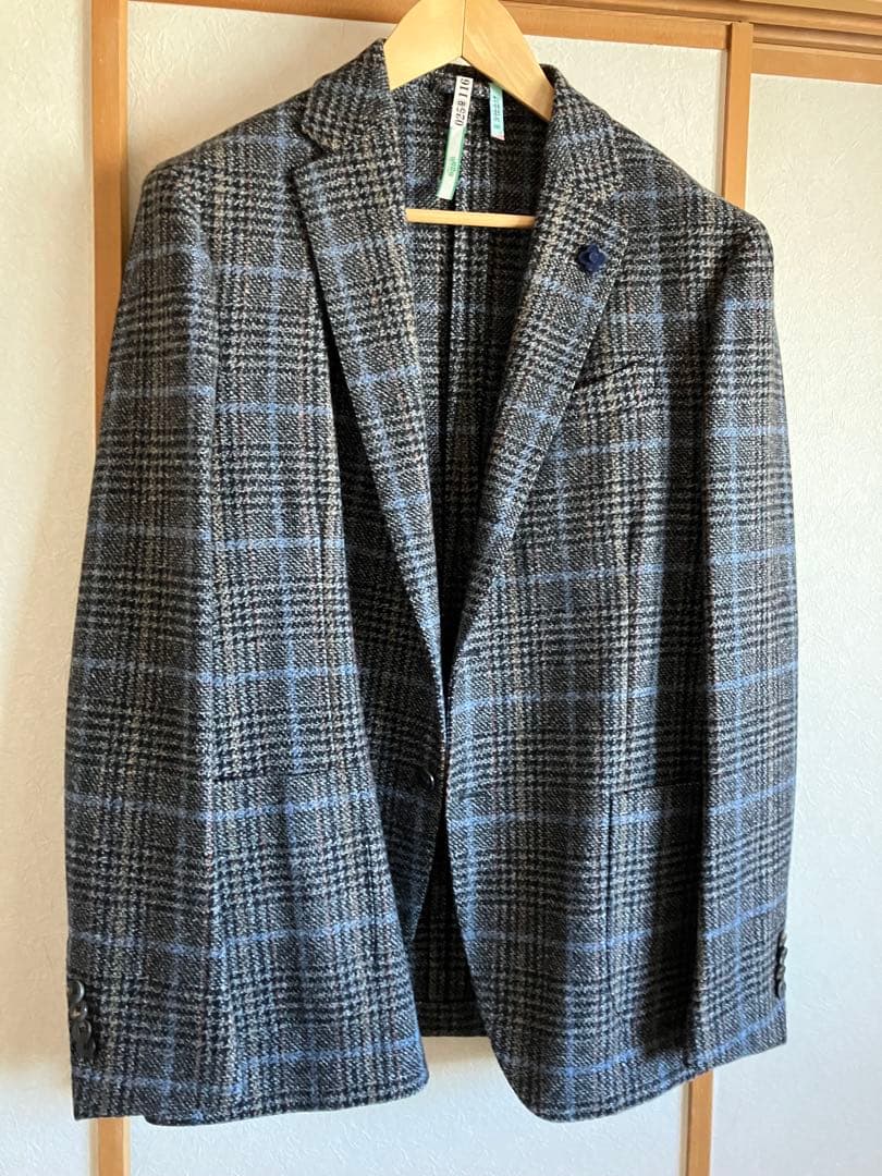 LARDINIウィンドウペンテーラードジャケット　52