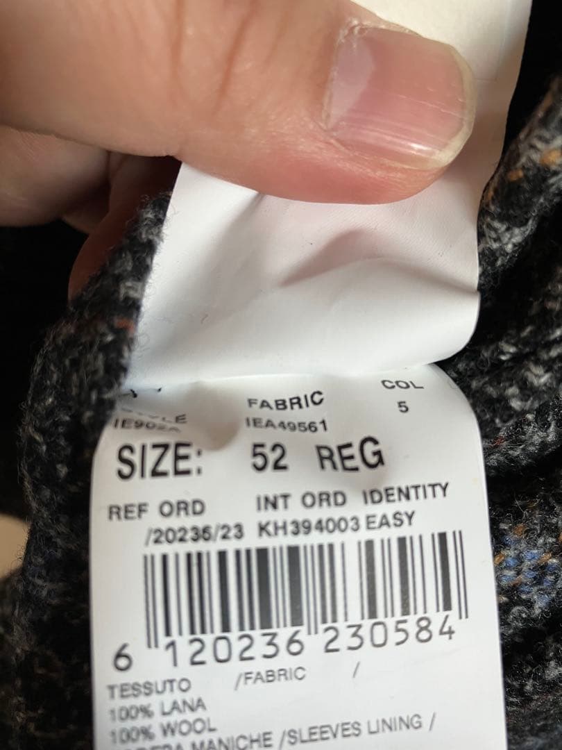 LARDINIウィンドウペンテーラードジャケット　52