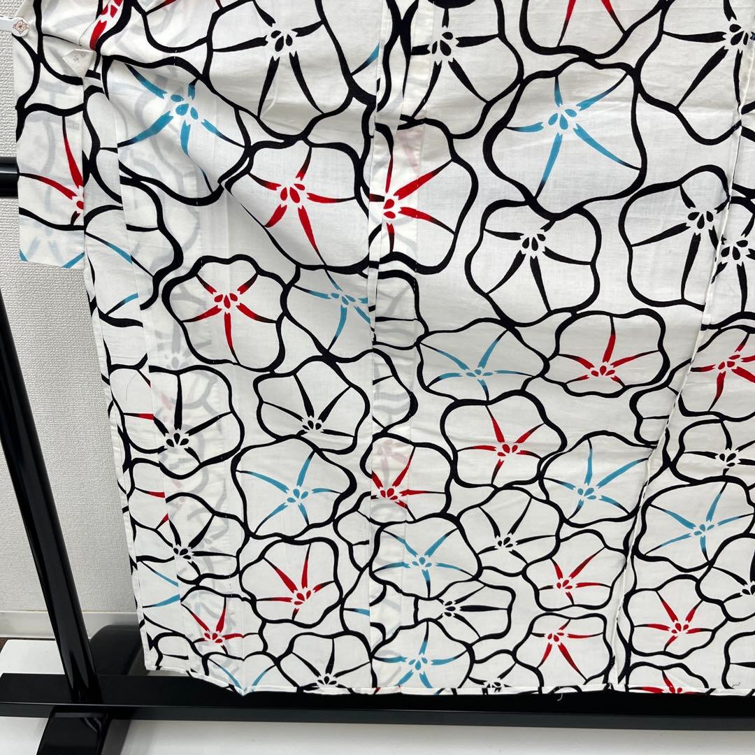 夏浴衣 浴衣 注染 華やか花 木綿 バチ衿 着付け 和装 i-3129