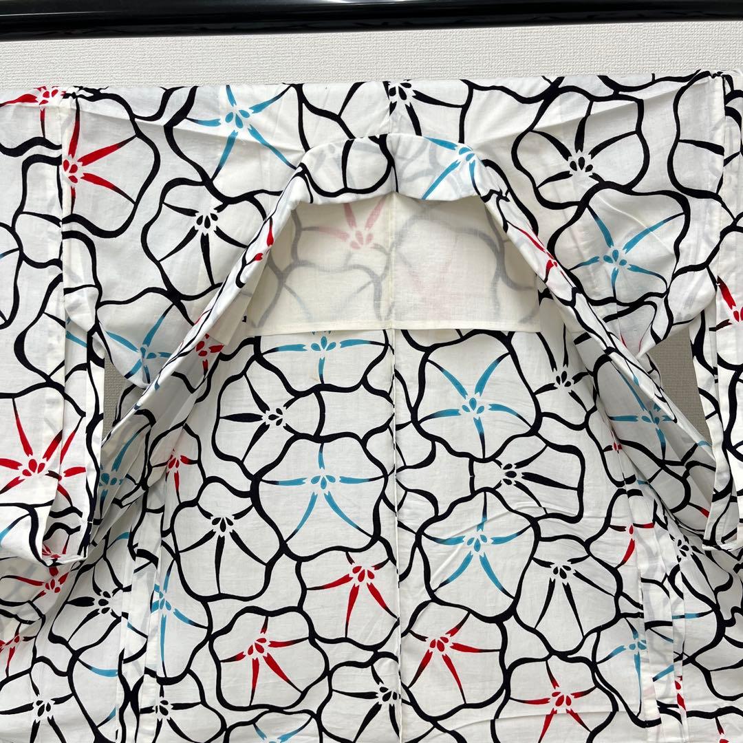 夏浴衣 浴衣 注染 華やか花 木綿 バチ衿 着付け 和装 i-3129