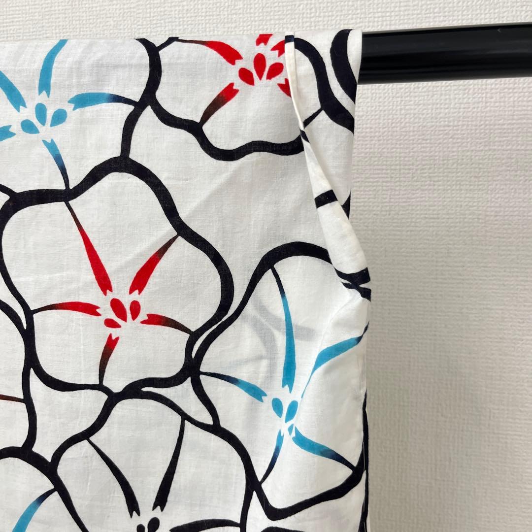 夏浴衣 浴衣 注染 華やか花 木綿 バチ衿 着付け 和装 i-3129