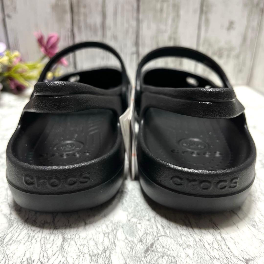 新品タグ付✨crocs シャイナ ストラップ メリージェーン 廃盤品 (W7)黒