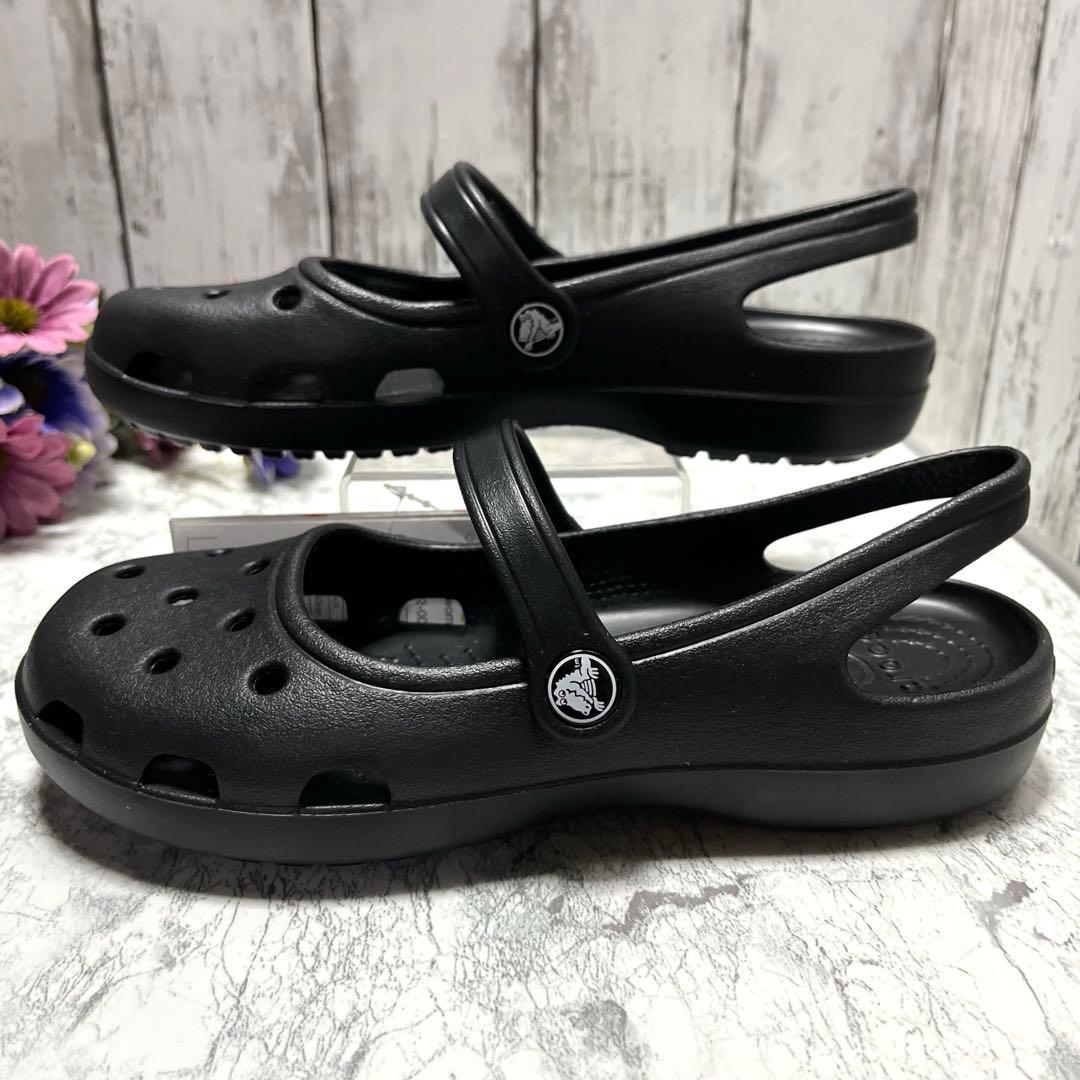 新品タグ付✨crocs シャイナ ストラップ メリージェーン 廃盤品 (W7)黒
