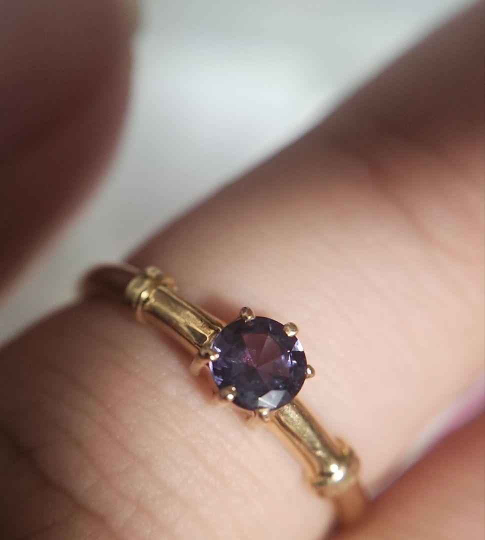 天然アレキサンドライト K18 シンプルリング