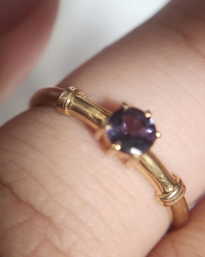 天然アレキサンドライト K18 シンプルリング