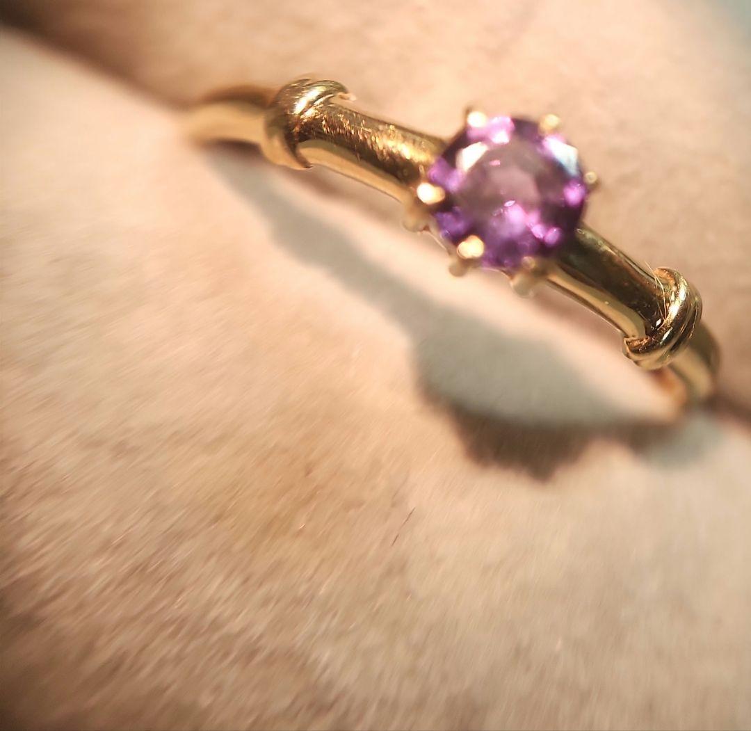 天然アレキサンドライト K18 シンプルリング