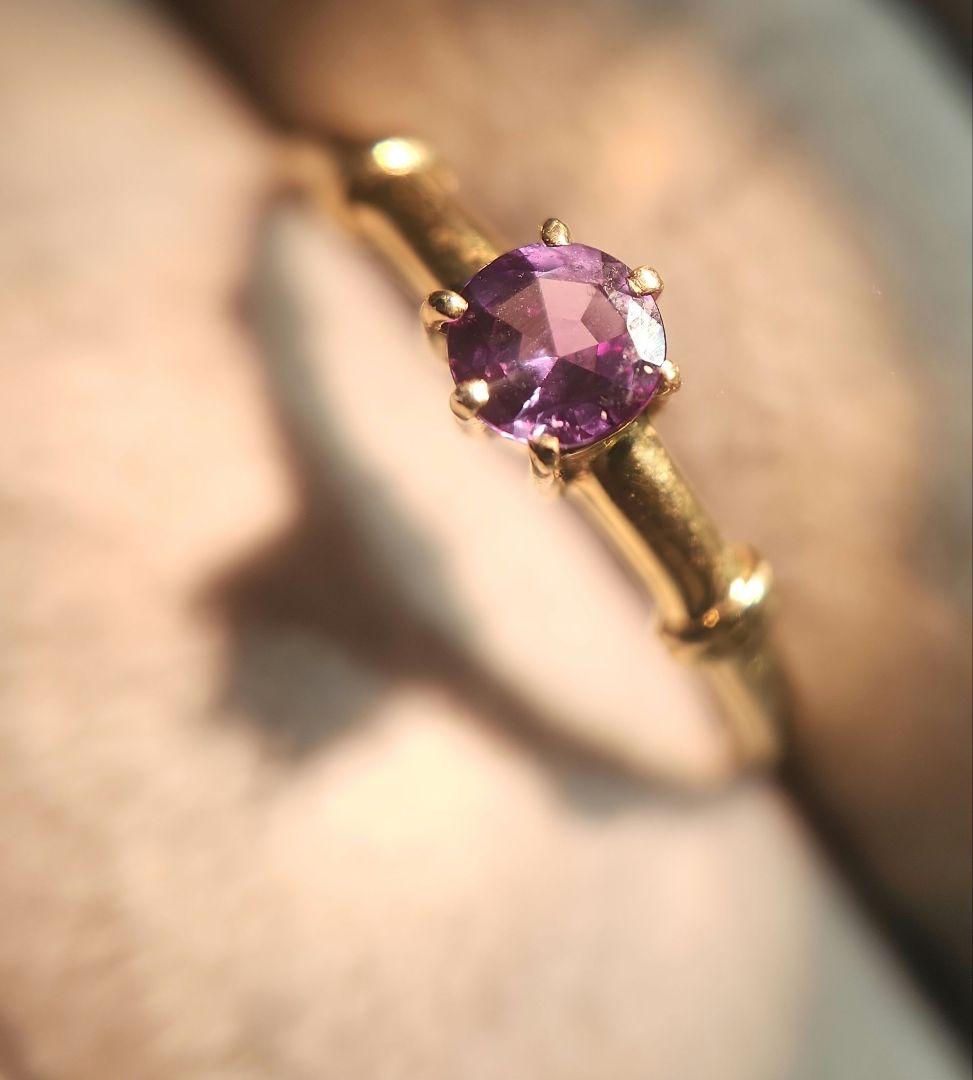 天然アレキサンドライト K18 シンプルリング