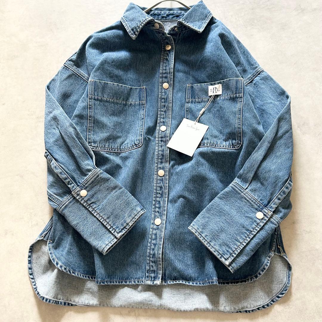 希少未使用タグ付シールームリンWIDEカフス DENIM シャツジャケットブルー
