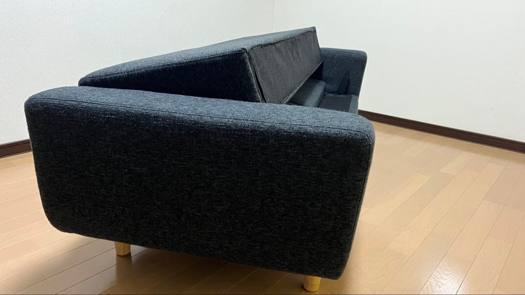 グレー ファブリック 2人掛けソファ