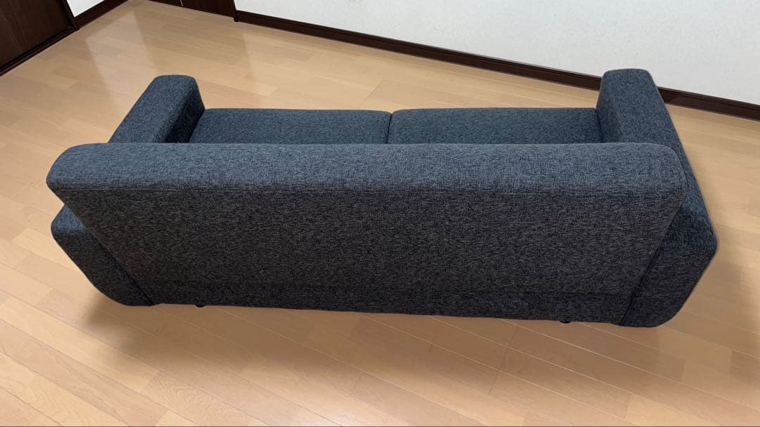 グレー ファブリック 2人掛けソファ