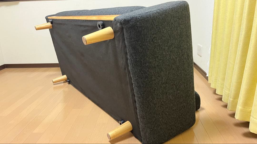 グレー ファブリック 2人掛けソファ