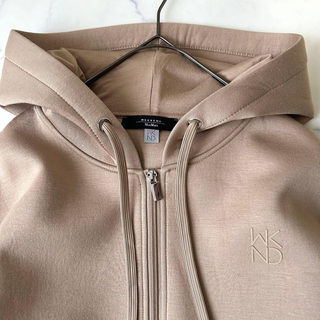 極美品 マックスマーラ 2024年モデル ジップアップパーカー ストレッチ ロゴ